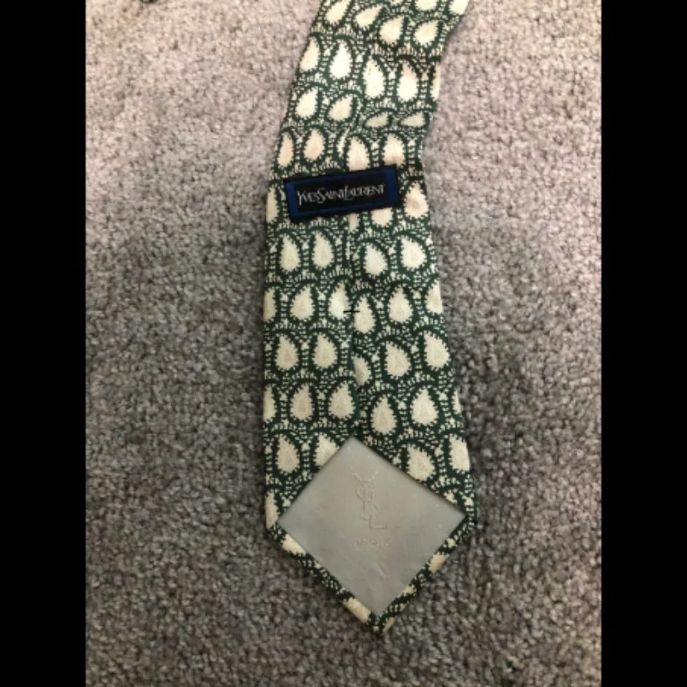 Yves Saint Laurent Print Silk Tie One Size Mens
